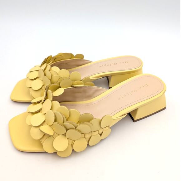 Dee Ocleppo Japan Embellished Leather Sandal Women's Yellow Size US6.5 EU37 - Picture 1 of 13